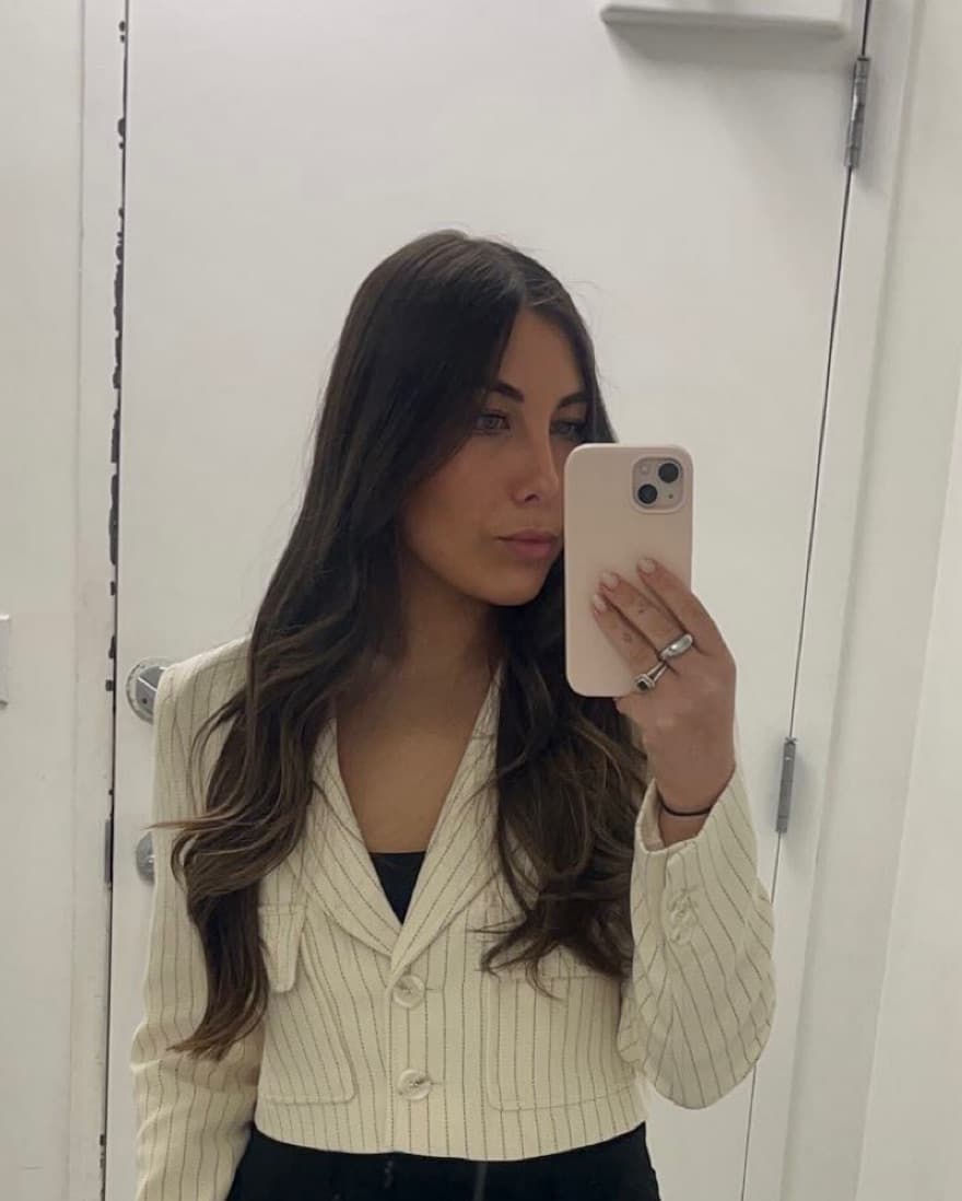 Zara Striped Crop Blazer - Image 1