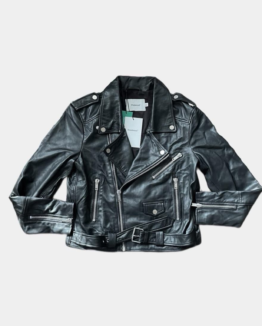 Deadwood Joan Leather Biker Jacket - Image 1