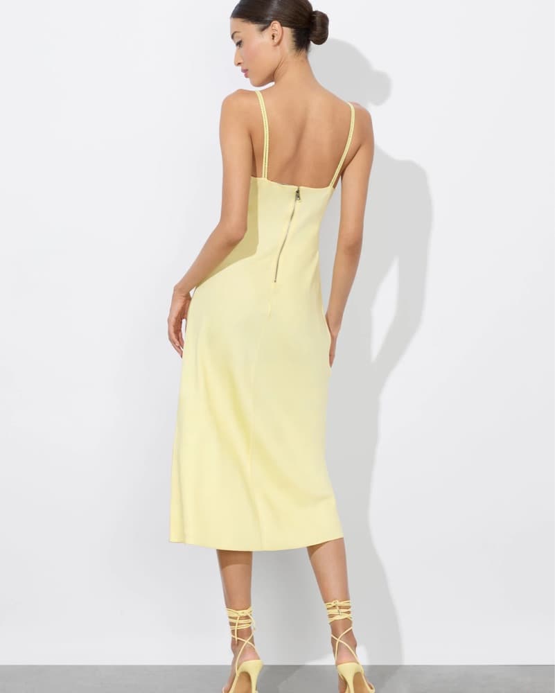 Alice + Olivia Kiro Butter Yellow Slip Dress - Image 5