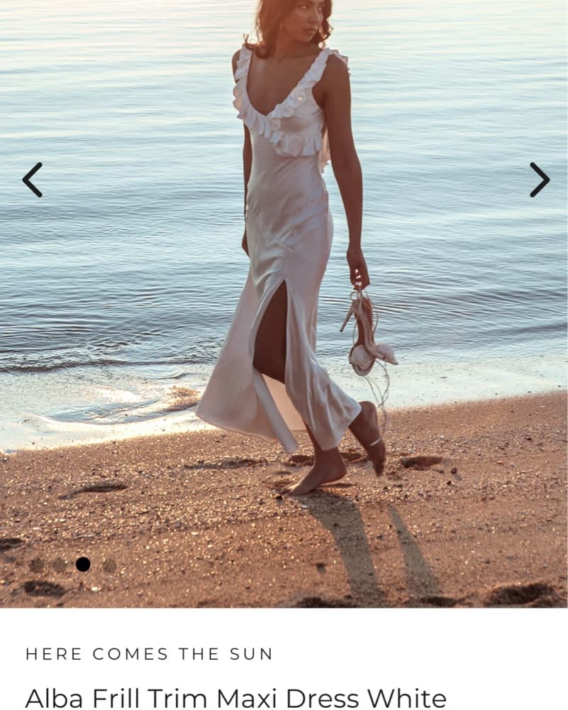 Alba Frill Trim Maxi Dress White - Image 1