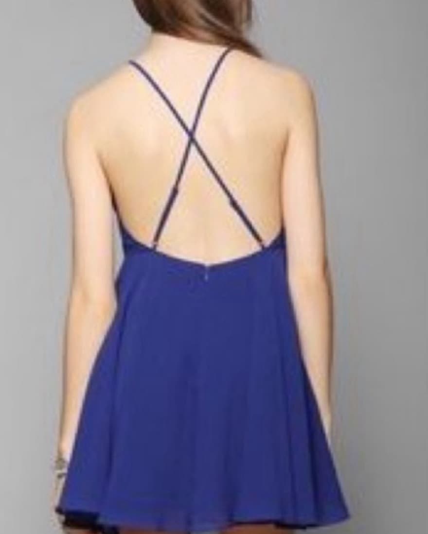 Blue UO Silence + Noise Chiffon Dress - Image 3