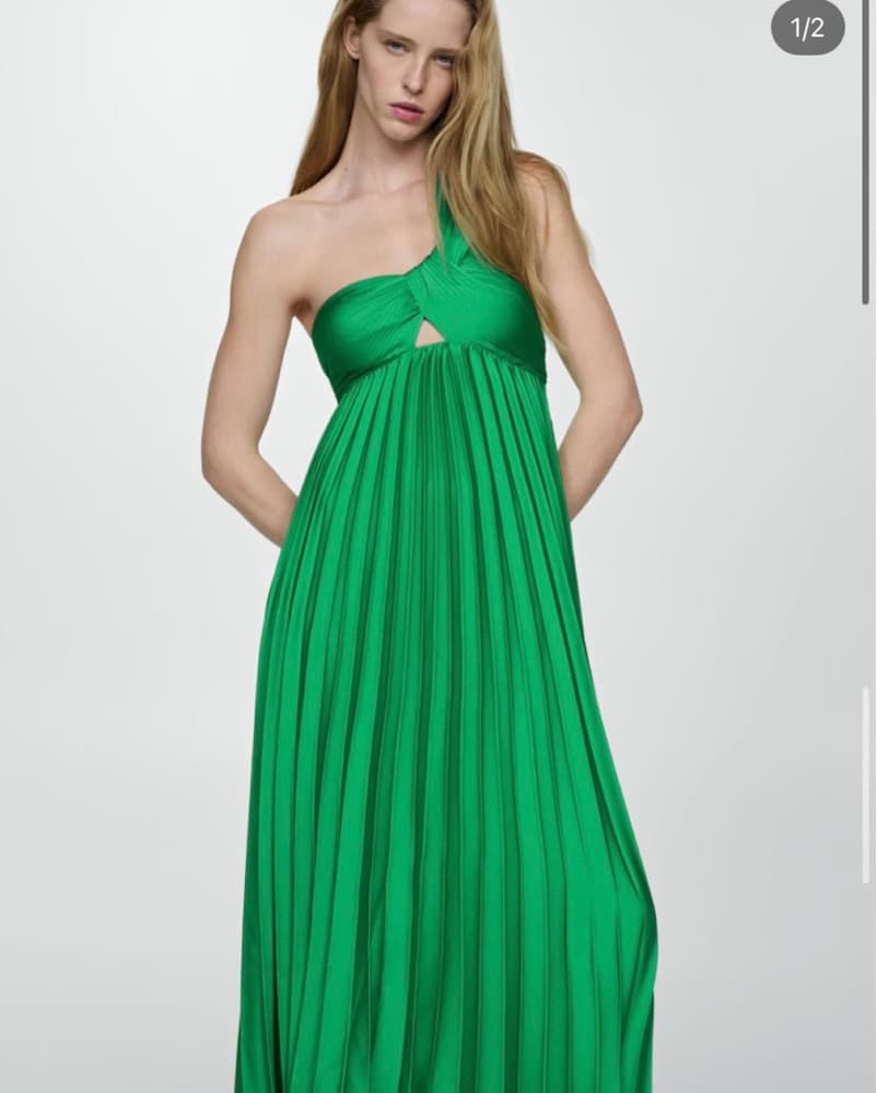 Mango Asymetrical pleated dress - Image 1
