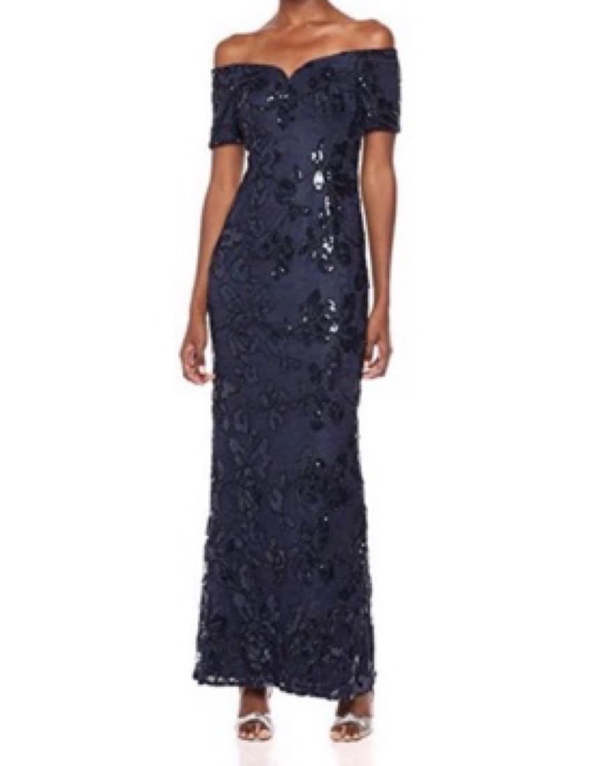 Adrianna Papell Stunning Navy Gown - Image 1