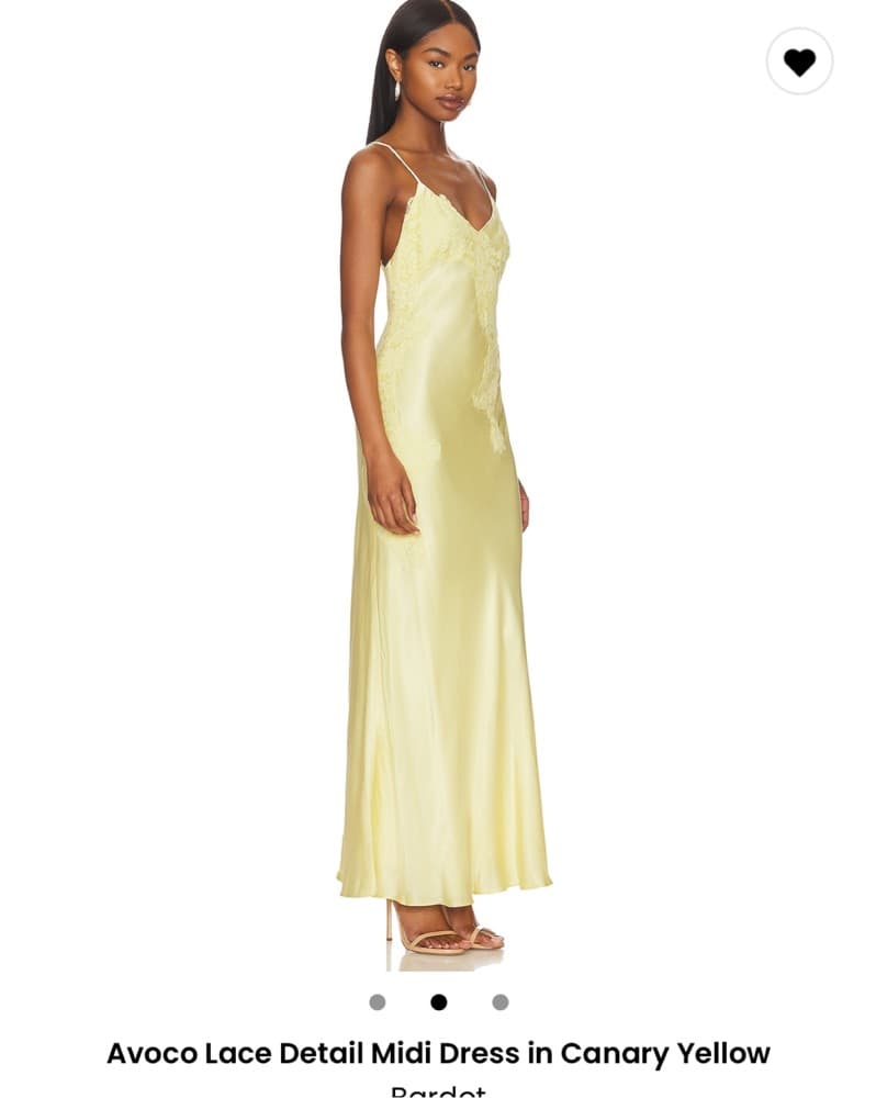 Avoco Lace Detail Midi Dress in Canary Yellow - Image 3