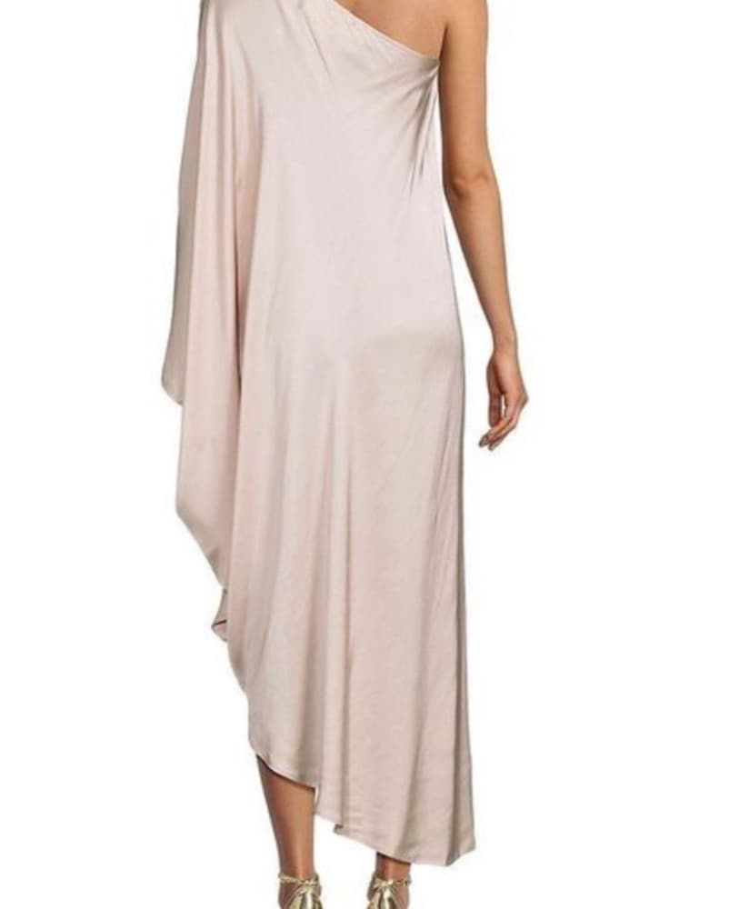 L’AGENCE Champagne Satin Dress - Image 2