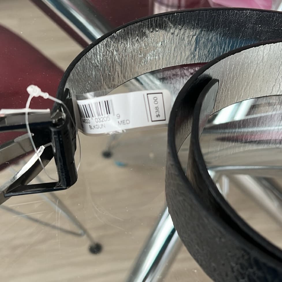 Black leather look belt - Image 2