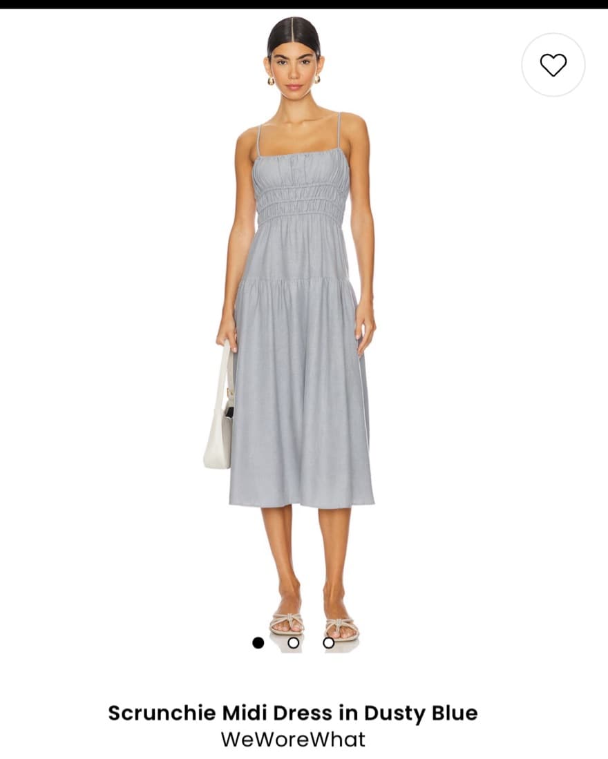 Dusty Blue We Wore What Linen Midi Dress - Image 1