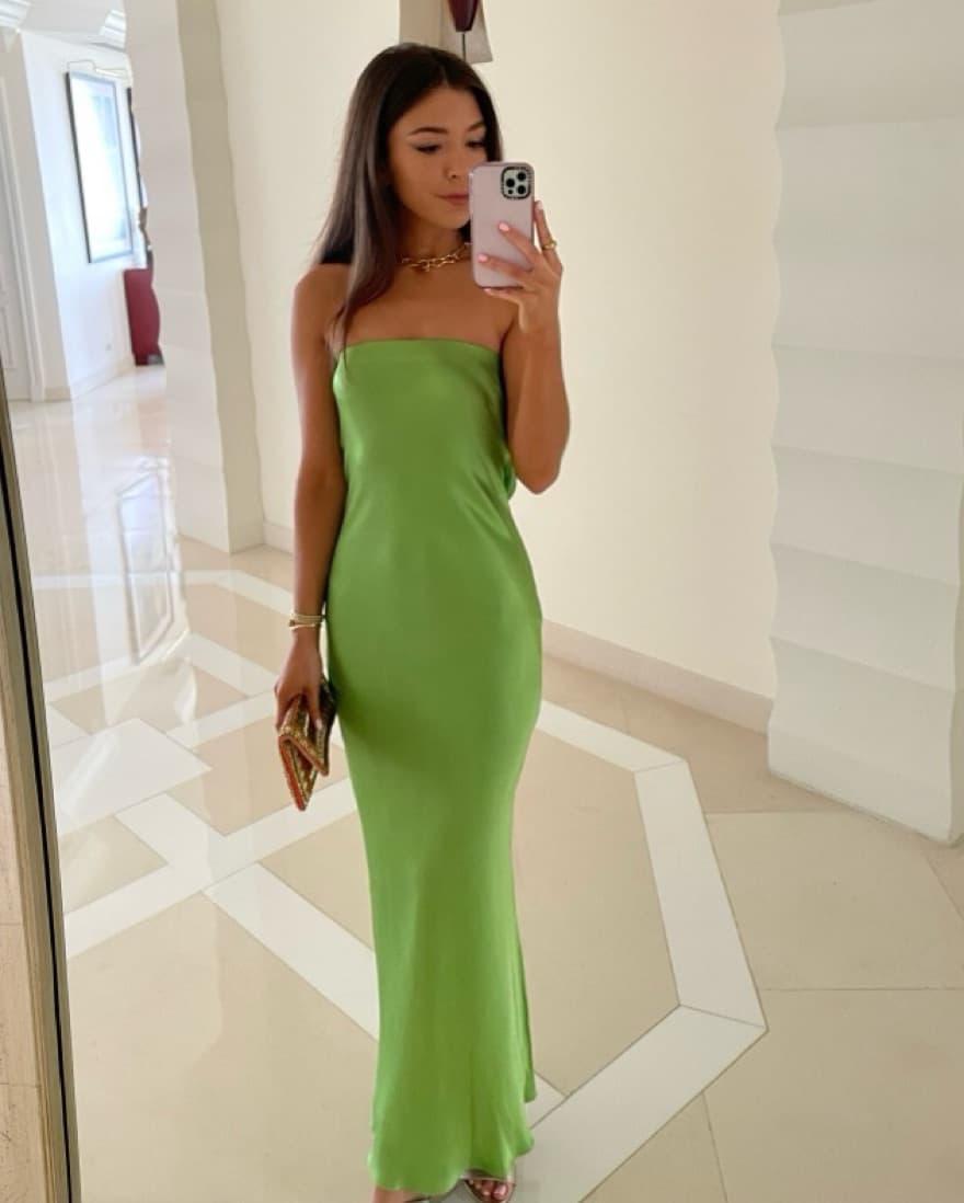 Bec + Bridge Green Strapless Dress  - Image 1