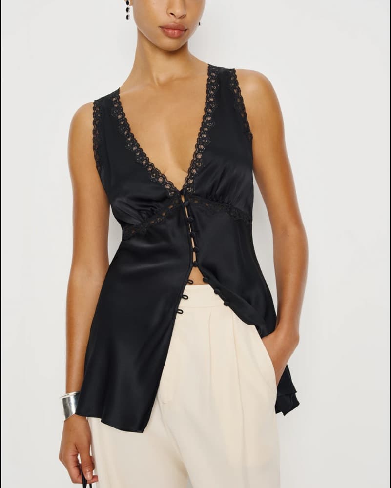 Elegant Satin and Lace Peplum Top - Image 1