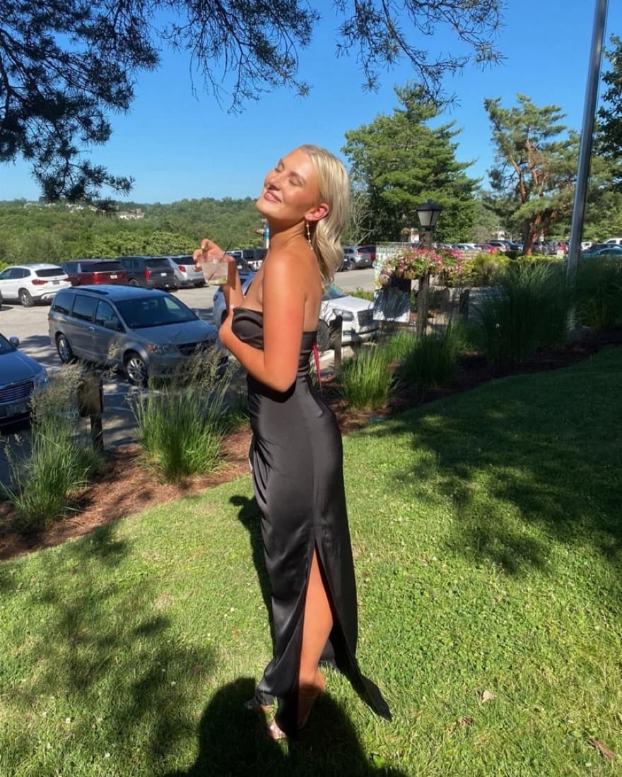 Formal Black Tie Bodycon Dress - Image 1