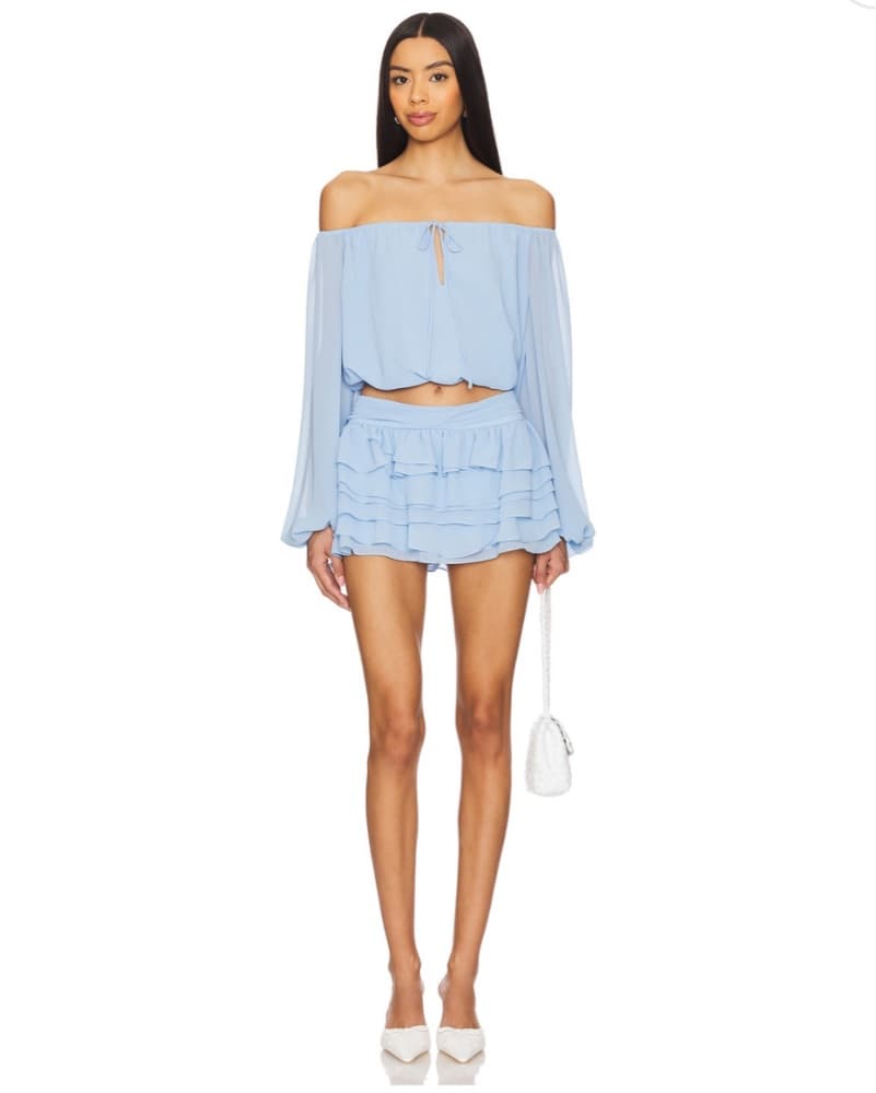 Amanda Uprichard Dallas Top In Baby Blue - Image 4