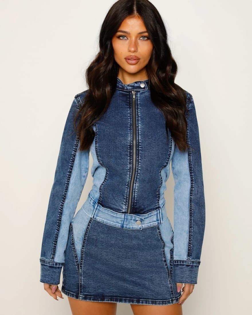 Tiger Mist Denim Set Moto Style - Image 5