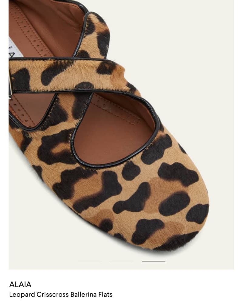 Alaia Crisscross Leopard Ballet Flats  - Image 2