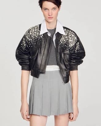 Sandro Pleated Mini Skirt - Image 1