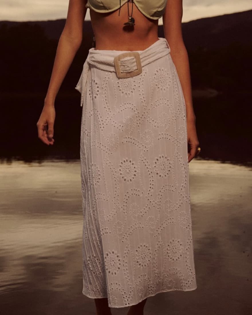 White Linen  Skirt  - Image 2