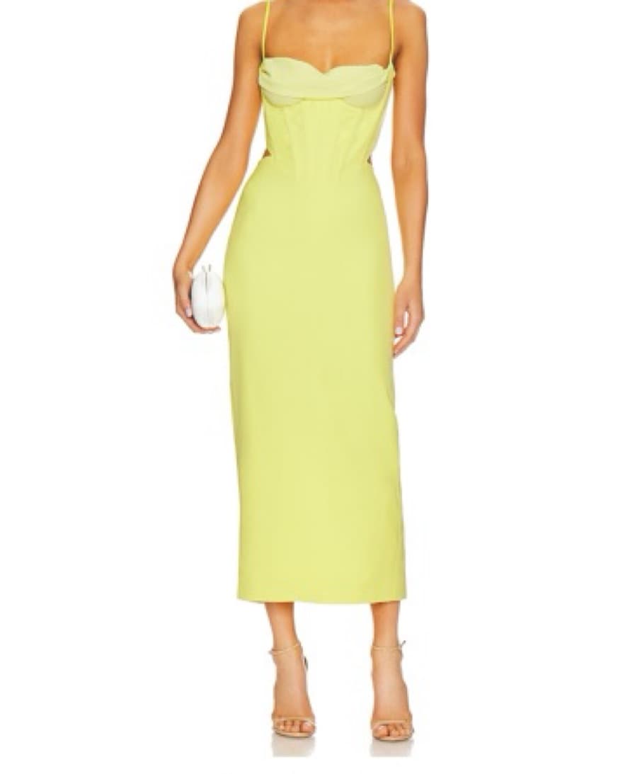 Bardot Martini Midi Dress in Limoncello - Image 2