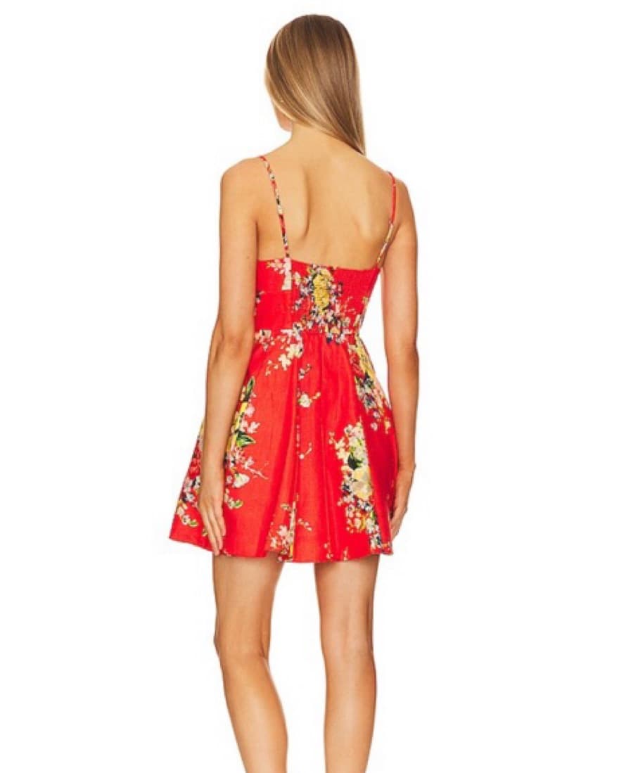Zimmermann Alight Mini Dress Red Floral - Image 3
