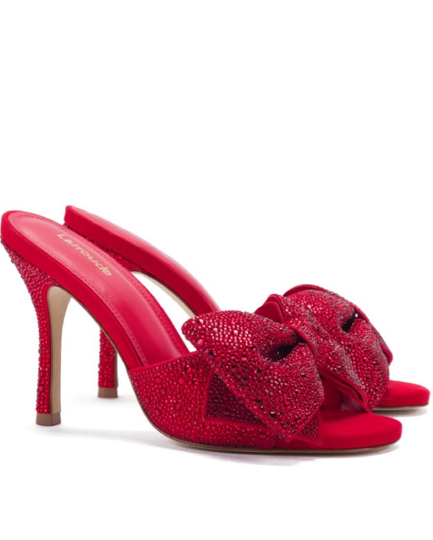 Elle Mule Crystal In Scarlet Suede - Image 1