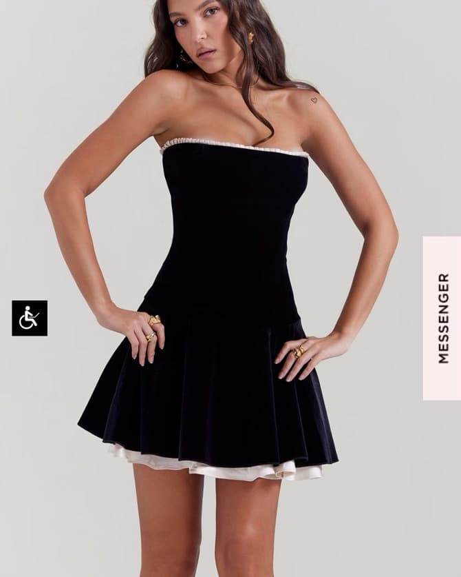 House Of CB Velvet Black Dress - Image 1