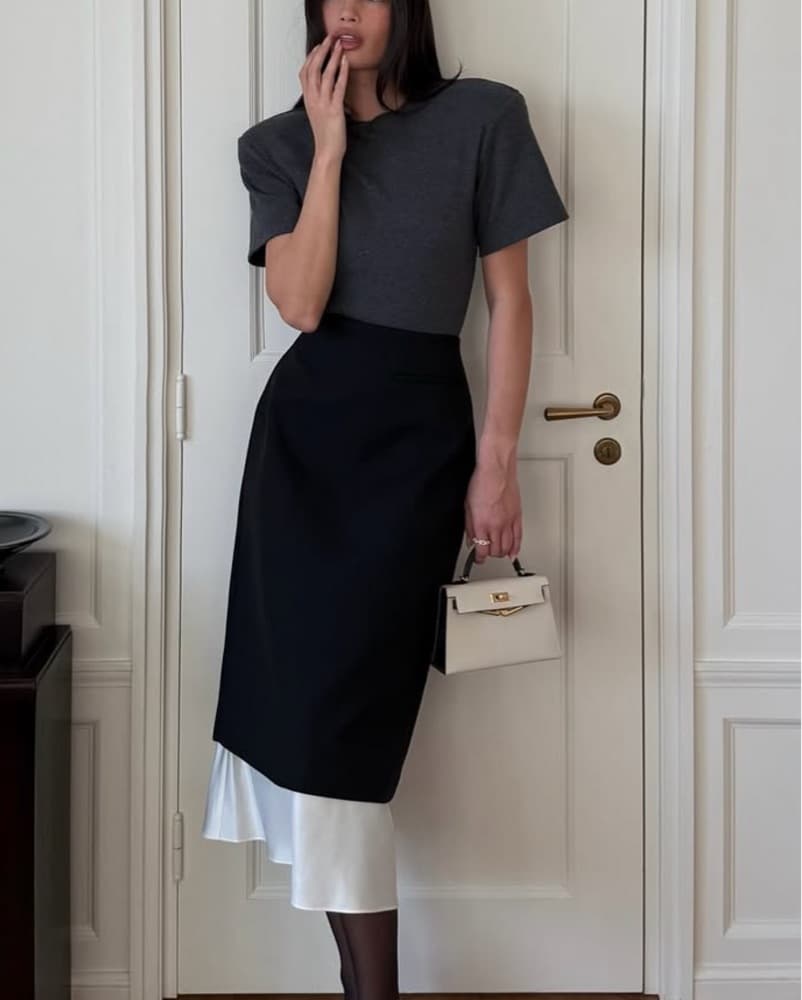 Rohé Black Midi Skirt Size 36 - Image 1