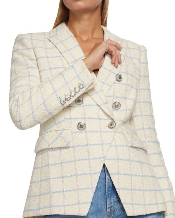 Veronica Beard Plaid Tweed Blazer - Image 4