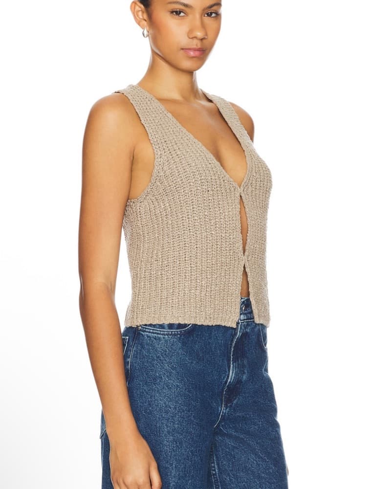 Chic Knit Cami Time Vest in Taupe Lovers - Image 2