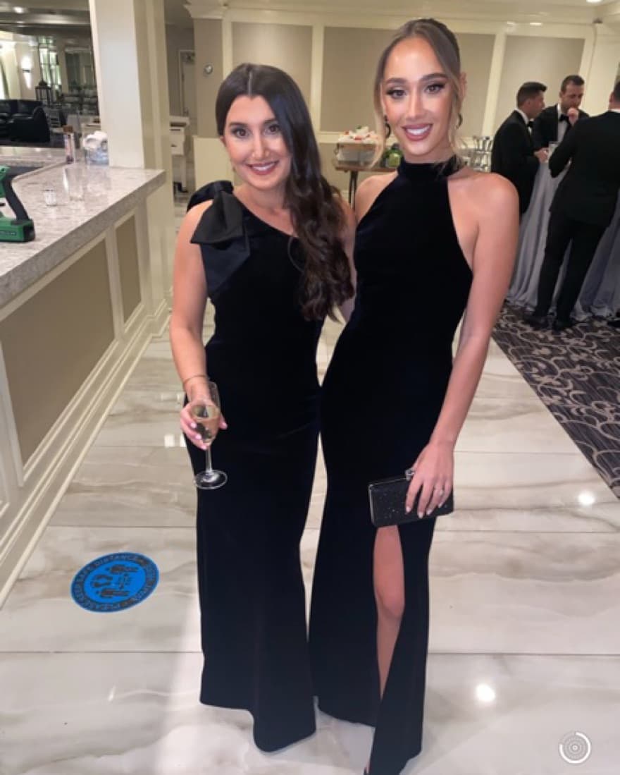 Aqua Black Velvet Gown  - Image 2