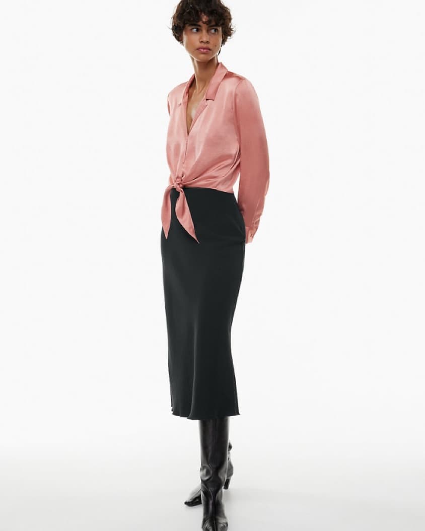 Tie-Front Satin Blouse - Image 2