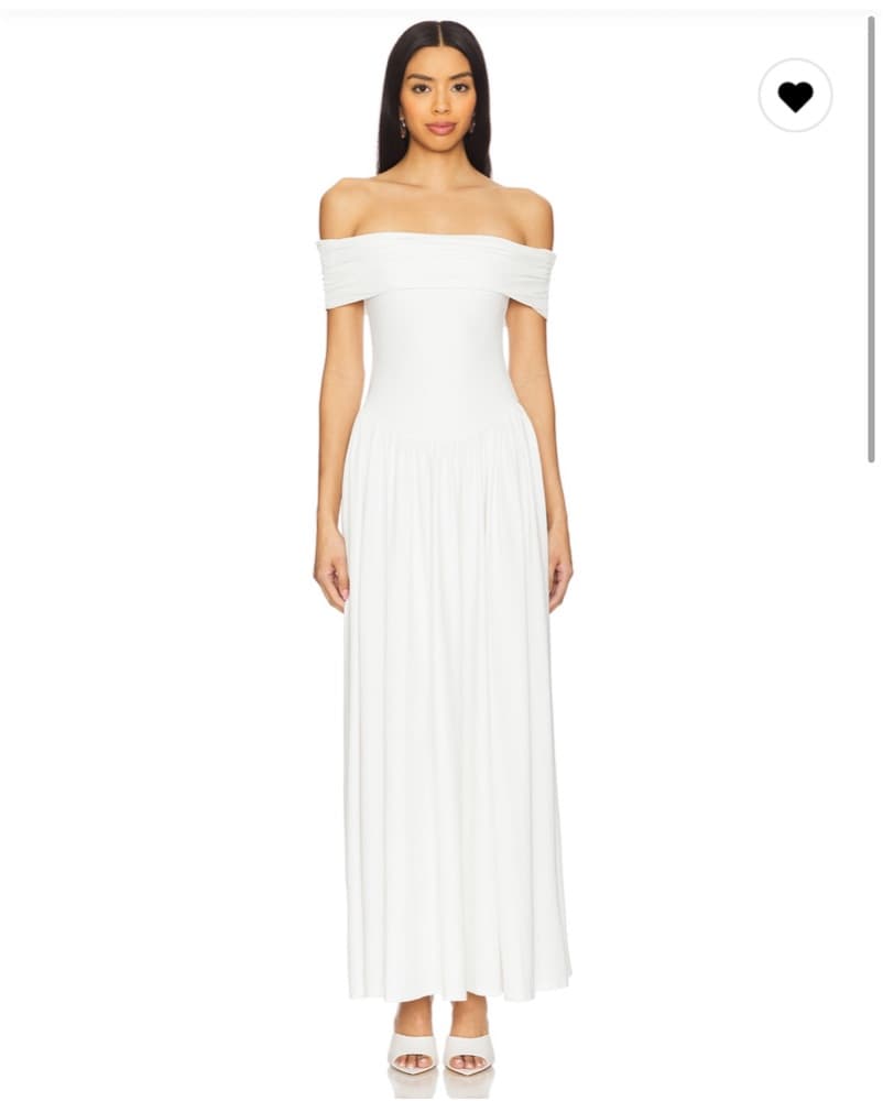 Off-The-Shoulder White Maxi Dress - Image 1