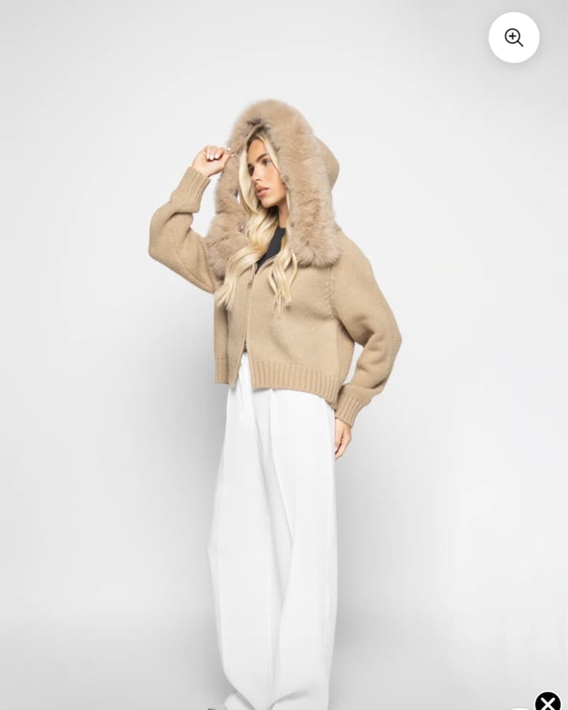 Maison Maia Faux Fur Sweater Jacket - Image 2