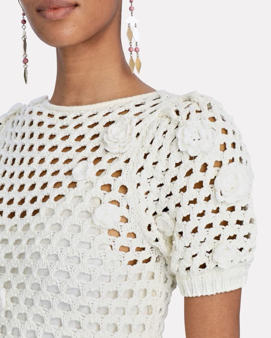 Something Navy White Crochet Dress - Image 2