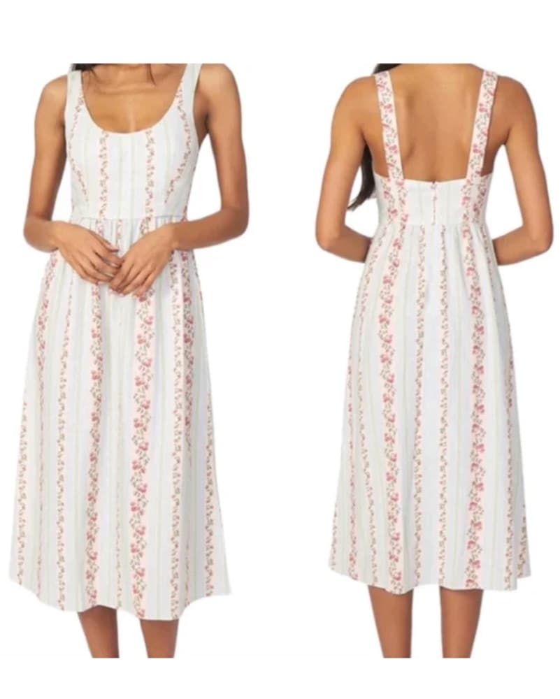 WeWoreWhat Linen Corset Midi dress - Image 1