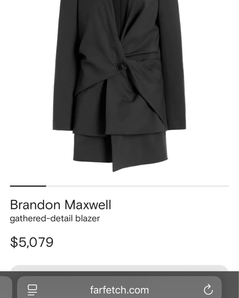 Brandon Maxwell Gathered Blazer - Image 3
