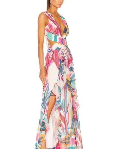 PatBo Tropical Floral Cut Out Maxi Dress - Image 4