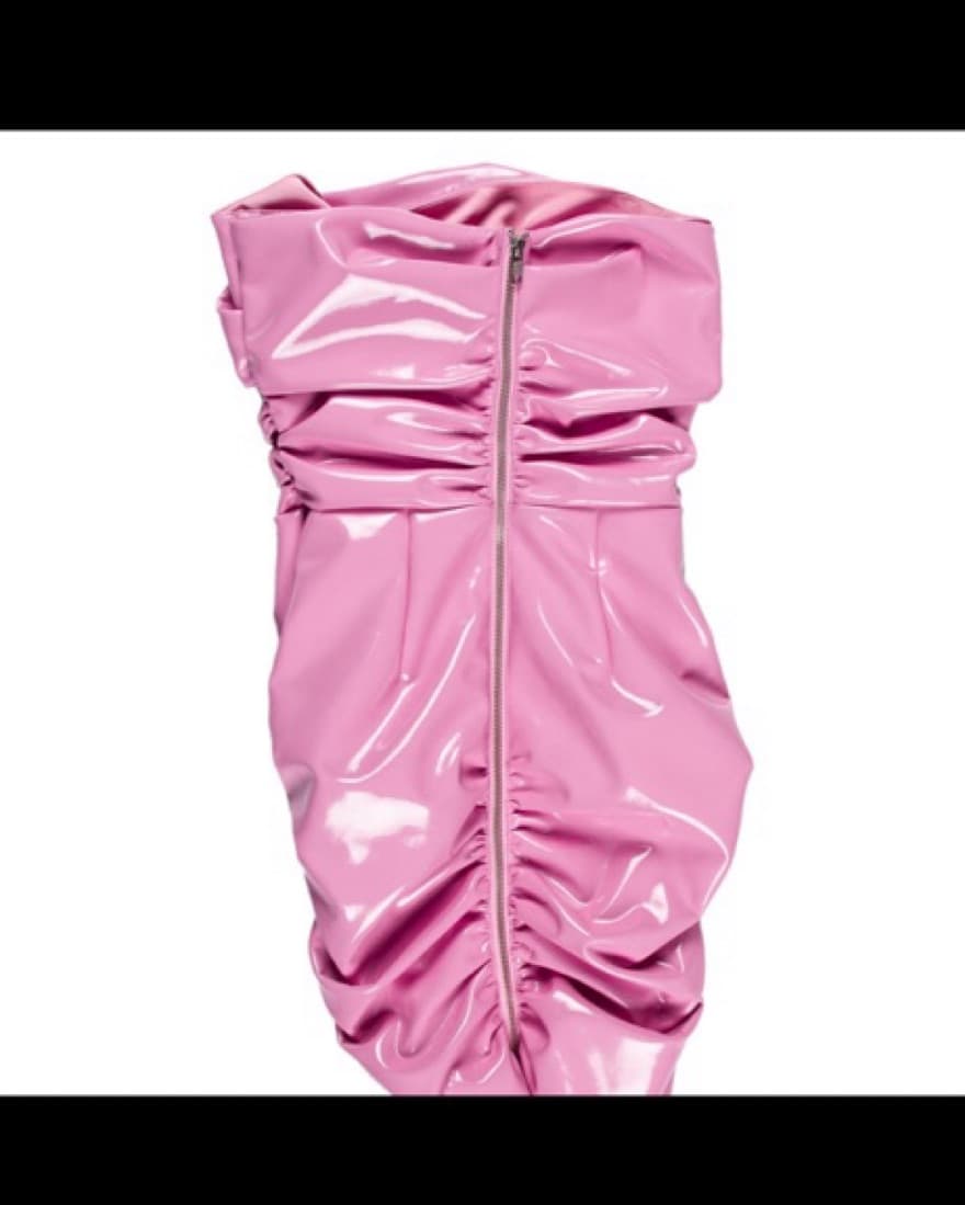 Alex Perry  Harris Ruched Vinyl Mini Dre - Image 6