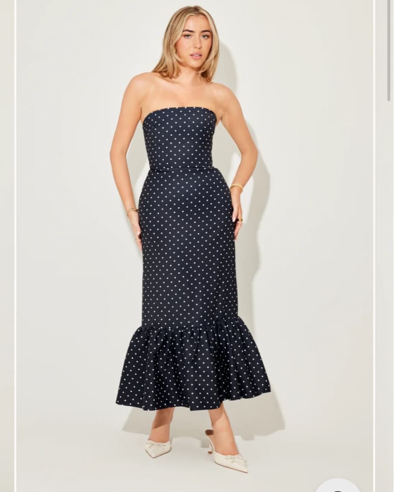 Odd muse polka Dot Peplem Dress  - Image 1