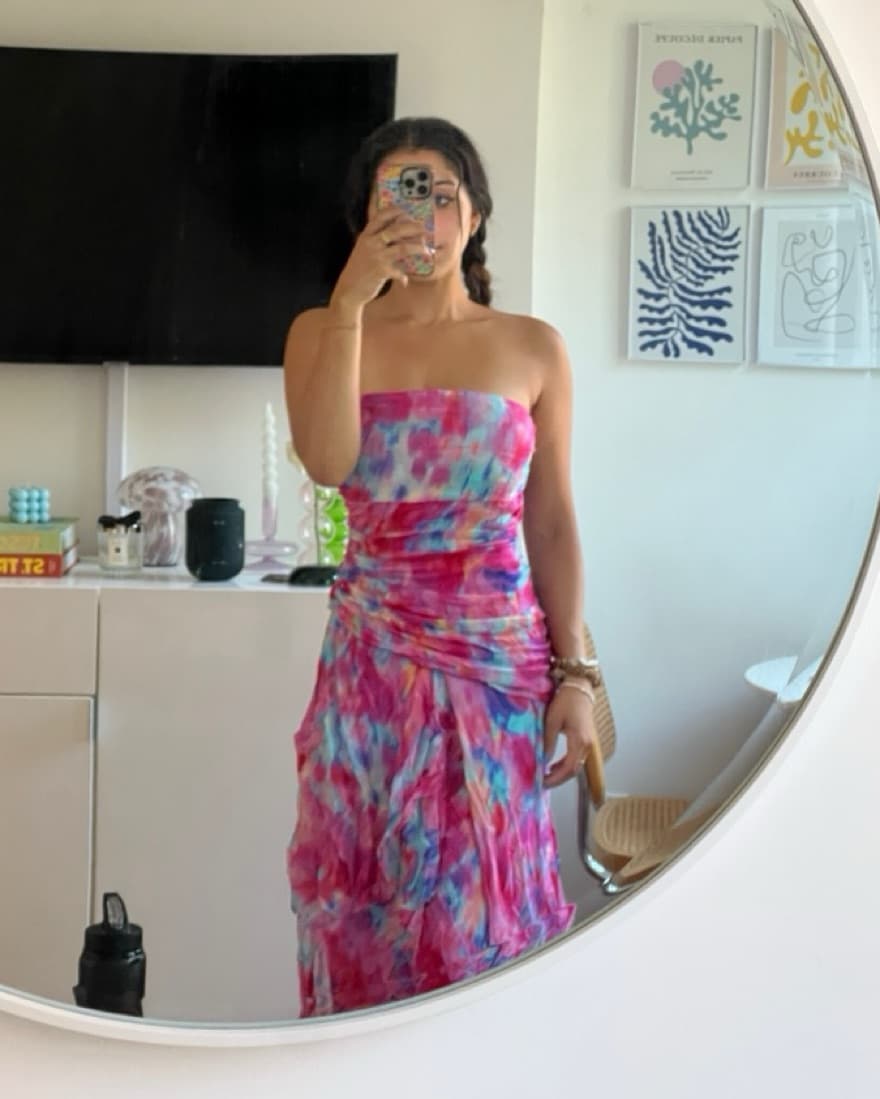 Retrofete Drop Waist Chiffon Silk Dress - Image 3
