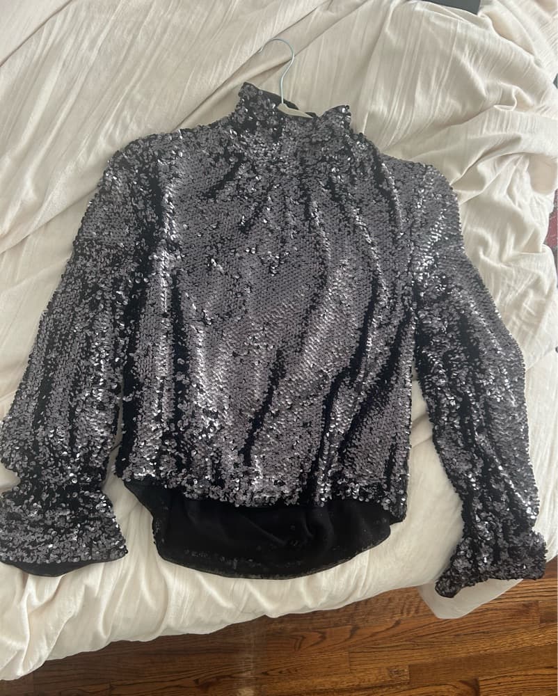 Free People  Open Back Black Sequin Top  - Image 3