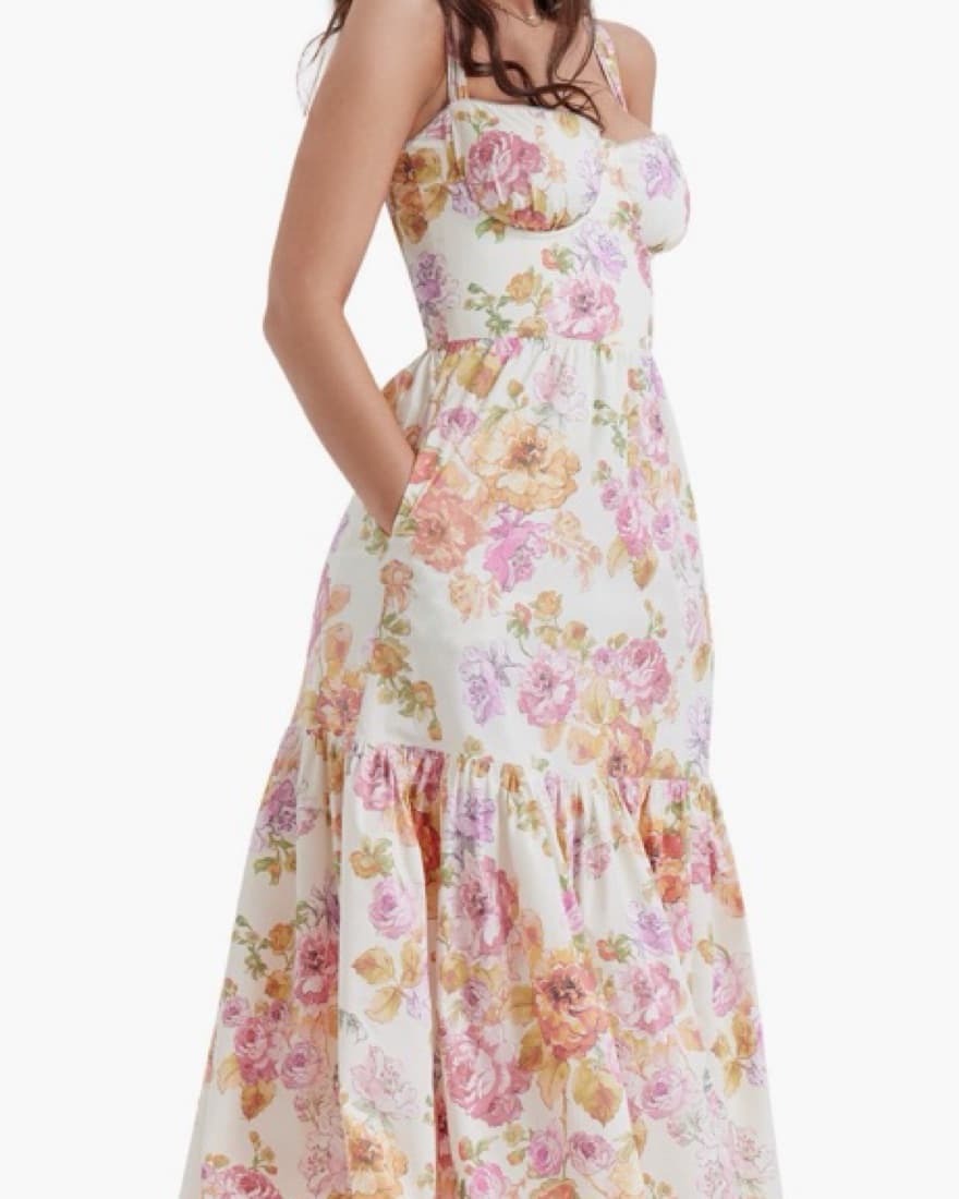 House Of CB Elia Floral Stretch Cotton  - Image 4