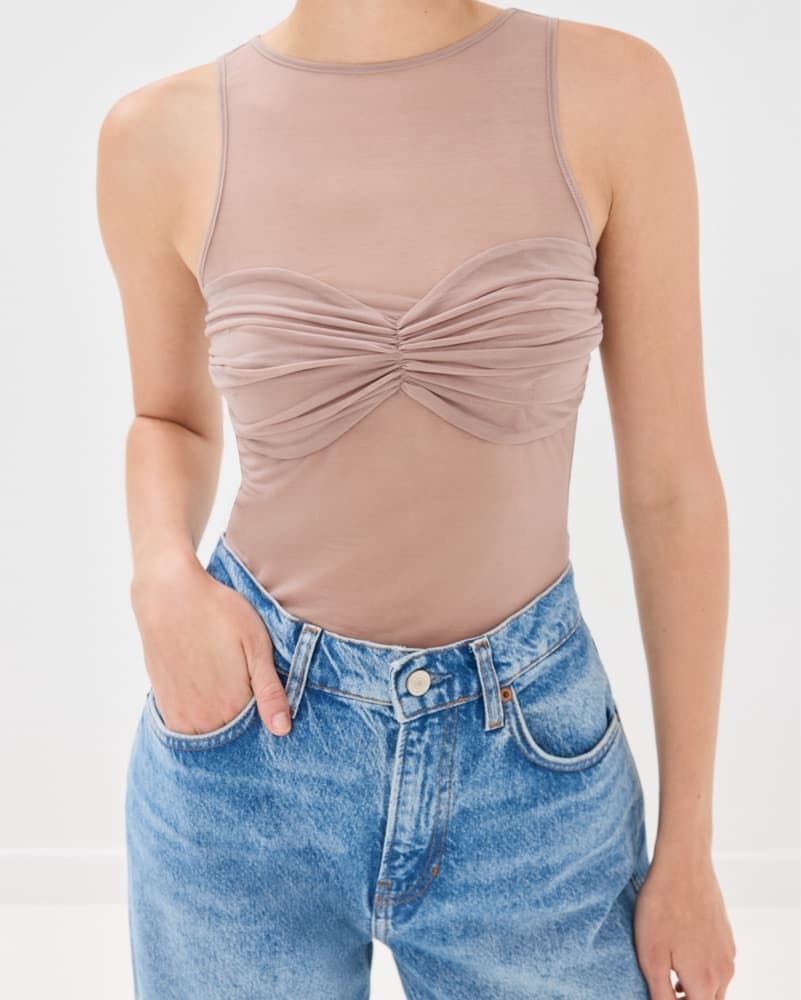 Reformation Rose Knit Top In Shitake  - Image 2