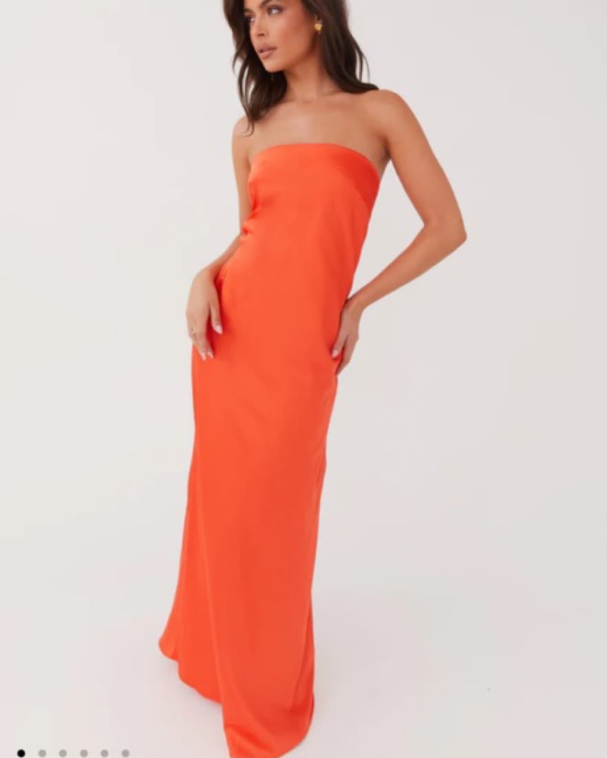 Orange Neck Scarf Dress - Image 2