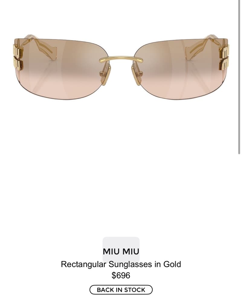 MIU MIU Rectangular Sunglasses  - Image 1