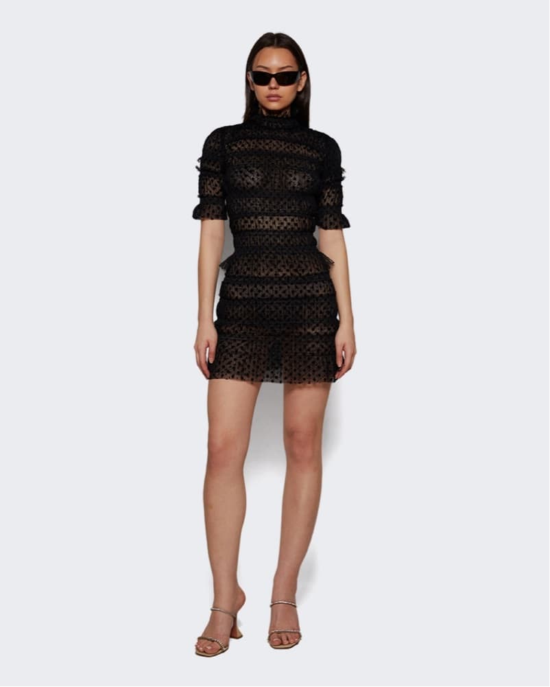 Strong Polkadot Mini Dress Black - Image 5