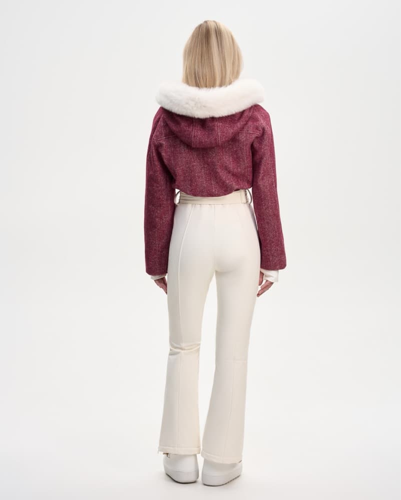 Burgundy and cream Ski Suit 🍒 size M - Image 6