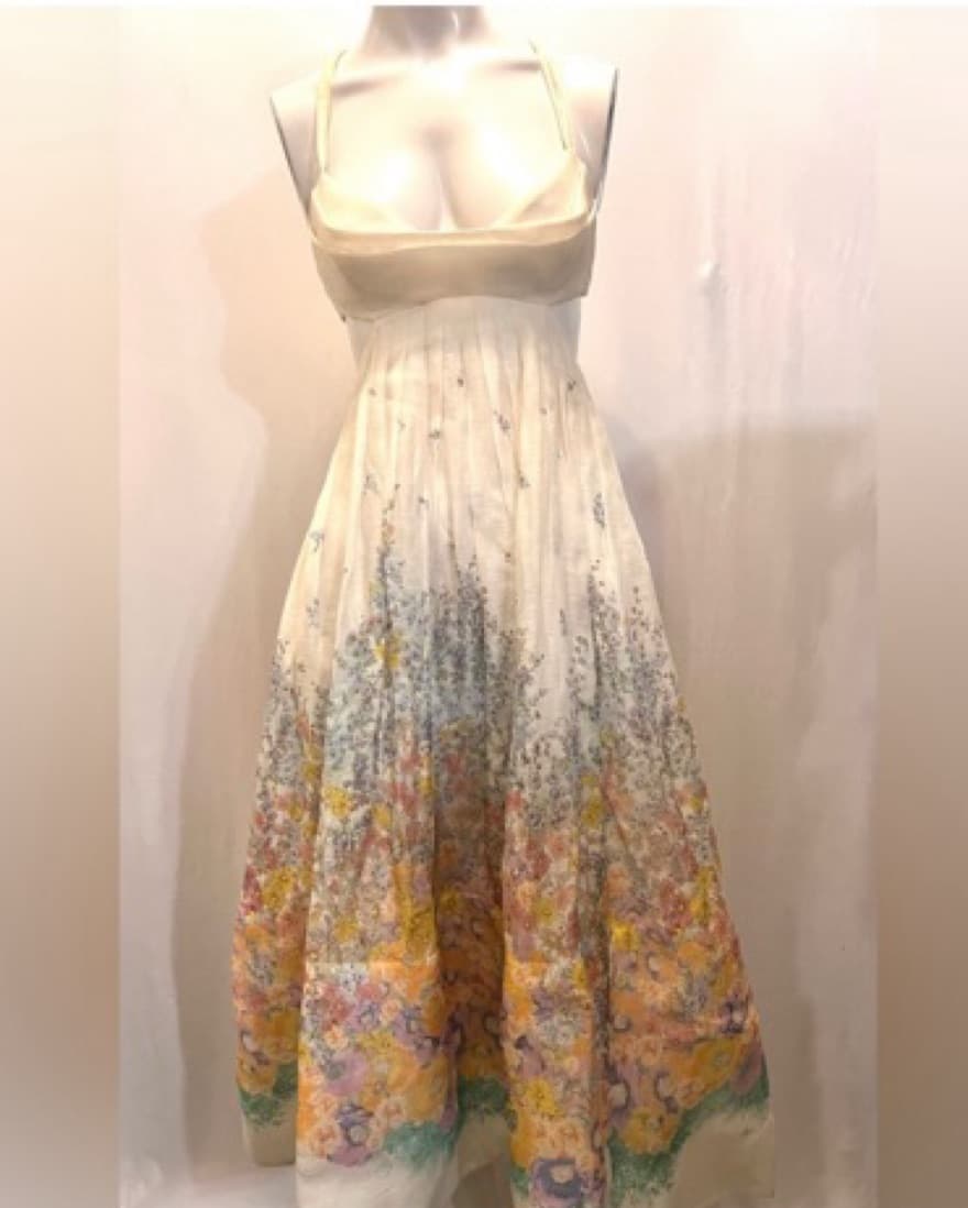 Zimmermann Floral Linen Bralette Dress - Image 5