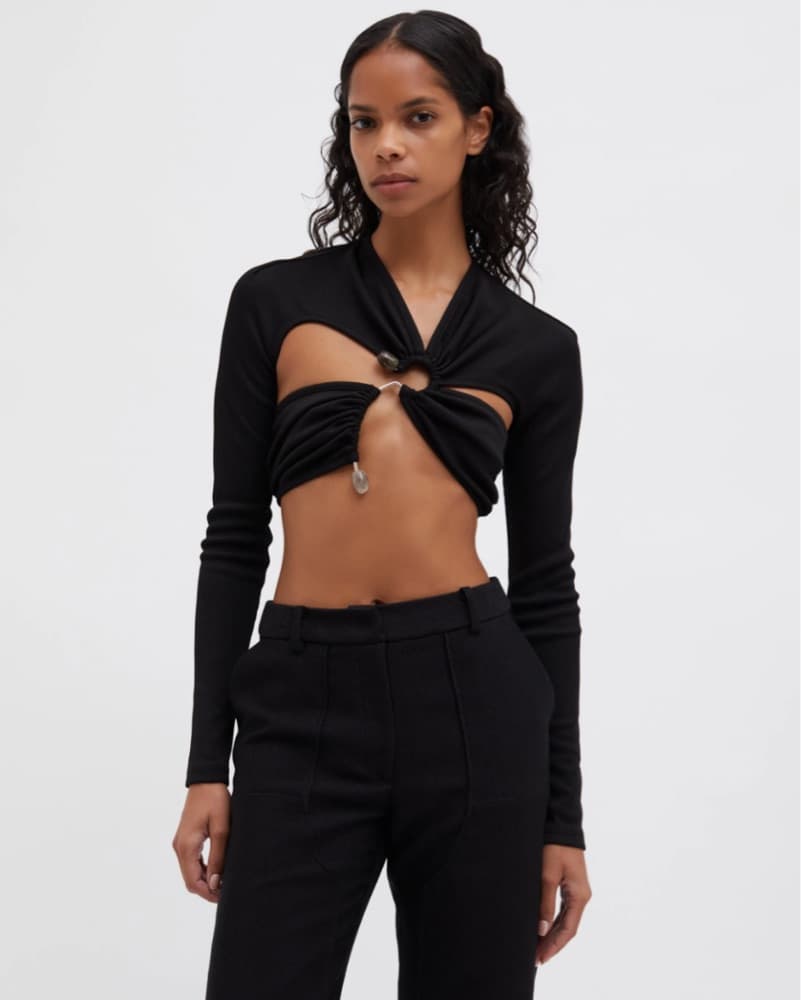 Christopher Esber Stone Crop Cutout Top - Image 1