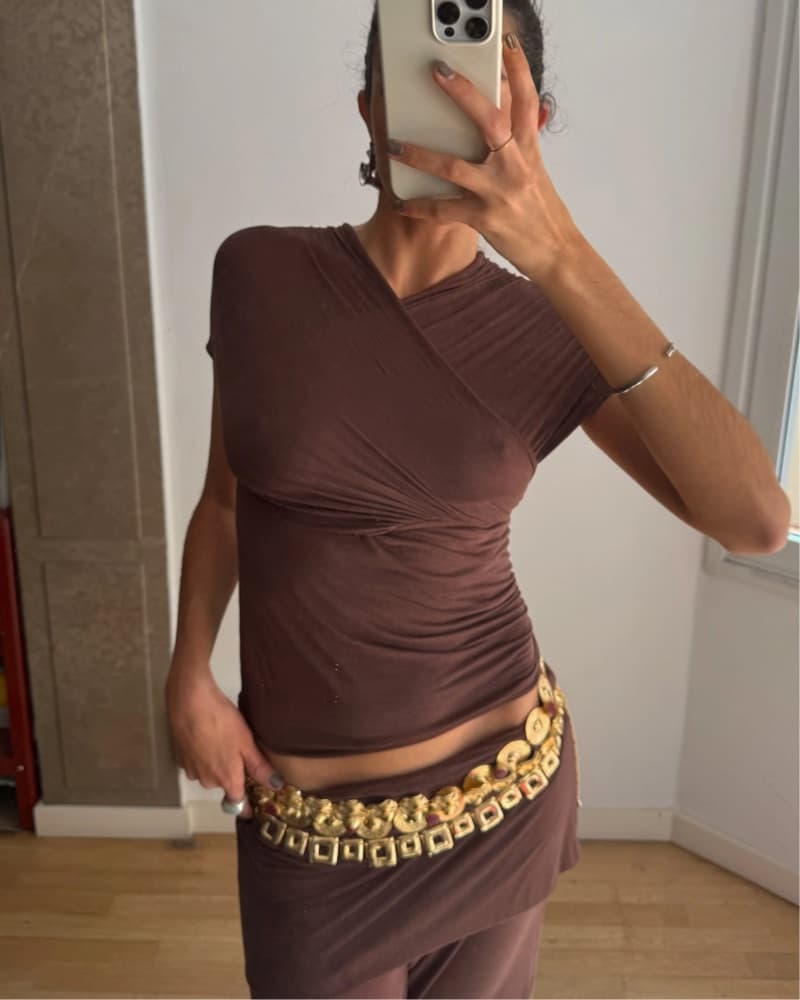 Brown Tie Top - Image 3