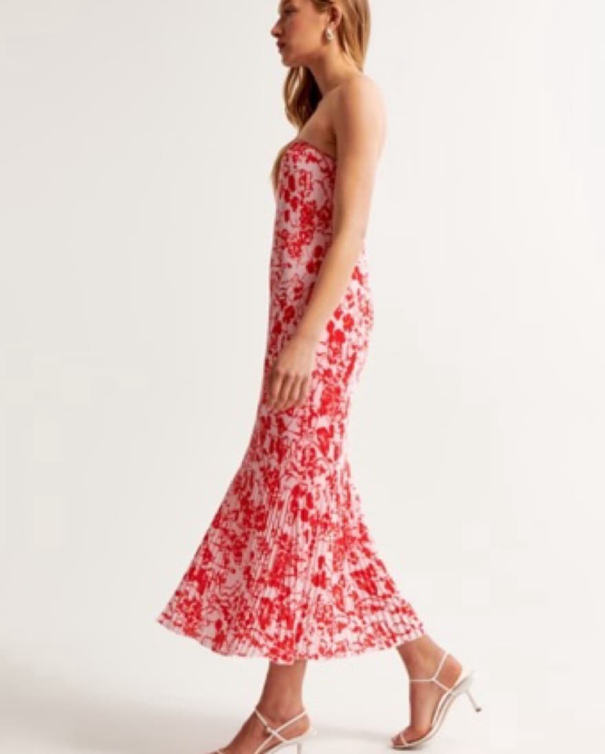 Vibrant Floral Pleated Midi Dress - Image 5