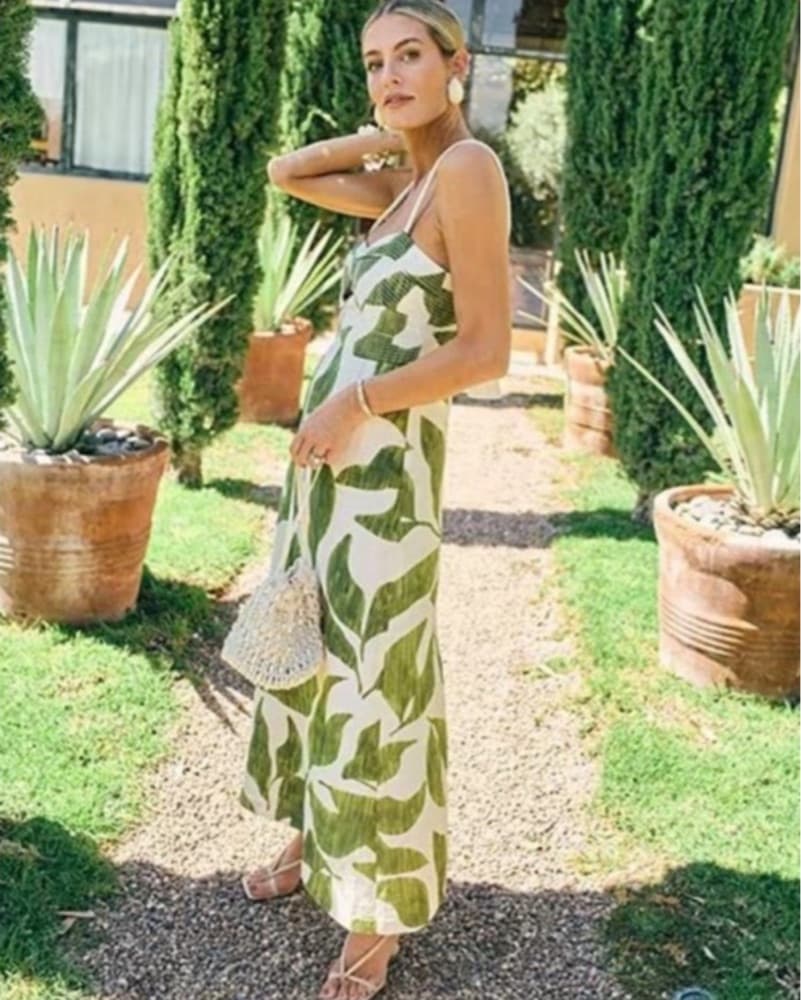 Finley Linen Blend Sweetheart Maxi Dress - Image 4