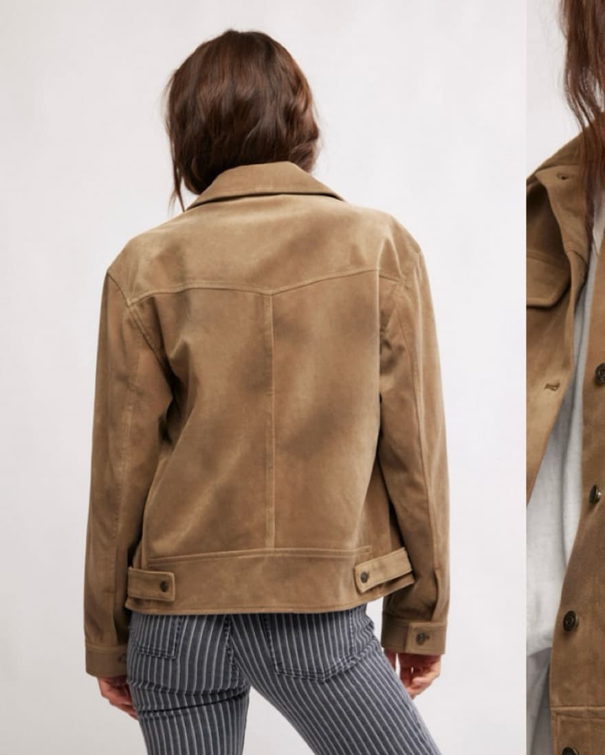 Brown Oversized Jacket Faux Leather - Image 5